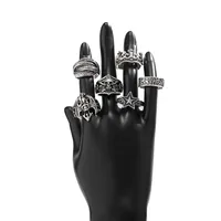 Copper Plating Alloy Women's Cross Spider Ring Suit Halloween Irregular Skull Five-Pointed Star Ring main image 1