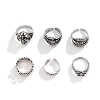 Copper Plating Alloy Women's Cross Spider Ring Suit Halloween Irregular Skull Five-Pointed Star Ring main image 4
