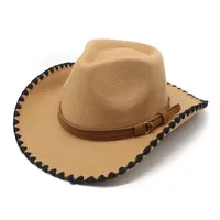 New European And American Retro Gentlemen's Hat Curling Personality Fedora Hat British Style Performance Cap Western Cowboy Hat main image 2