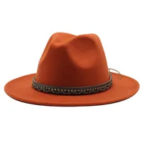Wish  Designed Minority Style Men And Women Couple Big Along Jazz Hat Wool Top Hat main image 5