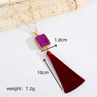 Geometric Resin Necklace Multicolor Pendant Tassel Sweater Chain Autumn And Winter New Chain main image 7