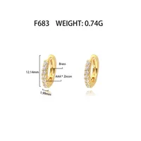 Foxi Cross-Border Sold Jewelry Mexican Circle Plated 18K Gold Earrings Inlaid Zircon Earrings Classic Simple Earrings main image 2