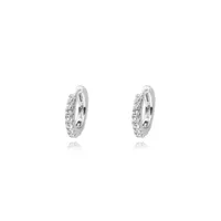 Foxi Cross-Border Sold Jewelry Mexican Circle Plated 18K Gold Earrings Inlaid Zircon Earrings Classic Simple Earrings sku image 2
