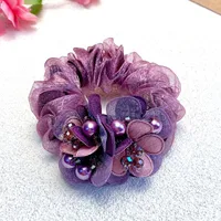 Clearance Middle-aged Mother's Hair Flower Head Rope 35 To 50 Years Old Tie Hair Tie Hair Ball Hair Coil High Elasticity sku image 7