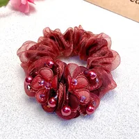 Clearance Middle-aged Mother's Hair Flower Head Rope 35 To 50 Years Old Tie Hair Tie Hair Ball Hair Coil High Elasticity sku image 8