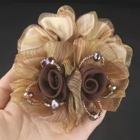 Clearance Middle-aged Mother's Hair Flower Head Rope 35 To 50 Years Old Tie Hair Tie Hair Ball Hair Coil High Elasticity sku image 2