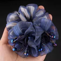 Clearance Middle-aged Mother's Hair Flower Head Rope 35 To 50 Years Old Tie Hair Tie Hair Ball Hair Coil High Elasticity sku image 5