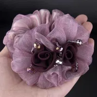 Clearance Middle-aged Mother's Hair Flower Head Rope 35 To 50 Years Old Tie Hair Tie Hair Ball Hair Coil High Elasticity sku image 3