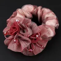 Clearance Middle-aged Mother's Hair Flower Head Rope 35 To 50 Years Old Tie Hair Tie Hair Ball Hair Coil High Elasticity sku image 6