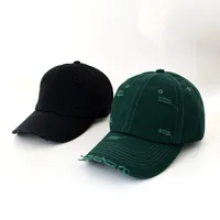 Retro Personalized Distressed Ripped Baseball Cap For Men  Trendy Spring Hip Hop  Soft Top Curved Brim Sun-proof Peaked Cap For Women main image 1
