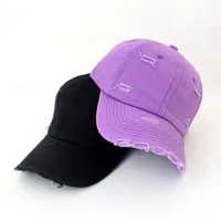Retro Personalized Distressed Ripped Baseball Cap For Men  Trendy Spring Hip Hop  Soft Top Curved Brim Sun-proof Peaked Cap For Women main image 3