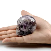 Vintage Style Funny Skull Natural Stone Ornaments Artificial Decorations sku image 1