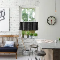Yiman Qiyun Window  Geometric Printing Half Curtain Door Curtain Coffee Curtain Kitchen Sink Cabinet Dust Curtain main image 1