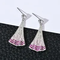 Classic Exquisite Fashionable Badminton Stud Earrings Women's Inlaid Colorful Zircon Elegant Exaggerated Long Earrings Niche Design Light Luxury Personalized Earrings main image 3