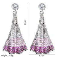 Classic Exquisite Fashionable Badminton Stud Earrings Women's Inlaid Colorful Zircon Elegant Exaggerated Long Earrings Niche Design Light Luxury Personalized Earrings main image 2