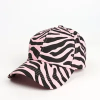Personalized Cow Striped Baseball Cap Curved Eaves Leopard Print Baseball Cap Men's And Women's Outdoor Sunscreen Hat sku image 4