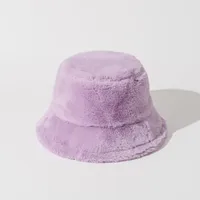 Autumn And Winter New Imitation Rabbit Fur And Velvet Fisherman Hat Women's Thickened Warm Basin Hat Fashionable  Bucket Hat Candy Color sku image 3