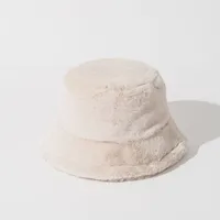 Autumn And Winter New Imitation Rabbit Fur And Velvet Fisherman Hat Women's Thickened Warm Basin Hat Fashionable  Bucket Hat Candy Color sku image 7