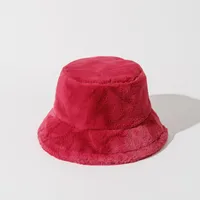 Autumn And Winter New Imitation Rabbit Fur And Velvet Fisherman Hat Women's Thickened Warm Basin Hat Fashionable  Bucket Hat Candy Color sku image 8