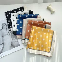 Silk Scarf Square High-grade Sense New Korean-style  Poll Dot Professional Small Scarf Printed Scarf Sunscreen Shawl Hair Belt main image 1