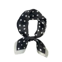 Silk Scarf Square High-grade Sense New Korean-style  Poll Dot Professional Small Scarf Printed Scarf Sunscreen Shawl Hair Belt main image 5