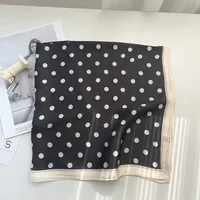 Silk Scarf Square High-grade Sense New Korean-style  Poll Dot Professional Small Scarf Printed Scarf Sunscreen Shawl Hair Belt sku image 5