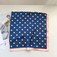 Silk Scarf Square High-grade Sense New Korean-style  Poll Dot Professional Small Scarf Printed Scarf Sunscreen Shawl Hair Belt sku image 6