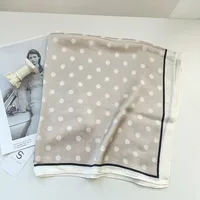 Silk Scarf Square High-grade Sense New Korean-style  Poll Dot Professional Small Scarf Printed Scarf Sunscreen Shawl Hair Belt sku image 2