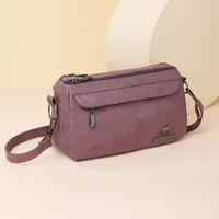 Women's Pu Leather Solid Color Vintage Style Classic Style Square Zipper Shoulder Bag main image 2