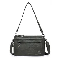 Women's Pu Leather Solid Color Vintage Style Classic Style Square Zipper Shoulder Bag sku image 3