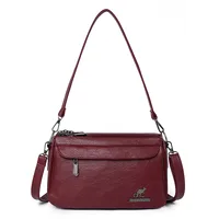 Women's Pu Leather Solid Color Vintage Style Classic Style Square Zipper Shoulder Bag sku image 7