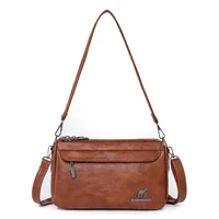 Women's Pu Leather Solid Color Vintage Style Classic Style Square Zipper Shoulder Bag main image 4