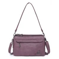 Women's Pu Leather Solid Color Vintage Style Classic Style Square Zipper Shoulder Bag sku image 5