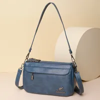 Women's Pu Leather Solid Color Vintage Style Classic Style Square Zipper Shoulder Bag main image 1
