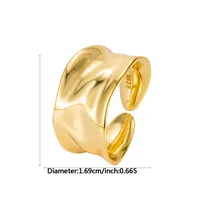 18K Gold Plated Silver Plated 925 Sterling Silver Paisley Round Solid Color Wide Band Rings Open Rings Rings main image 7