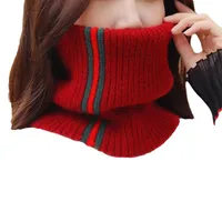 Autumn And Winter New Warm Knitted Hat Women's Striped Geometric Neck Protection Scarf Pure Color Cover Fashion Couple main image 4