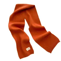 Knitted Scarf Pure Color All-Matching Autumn And Winter Warm Scarf Long Student Scarf Candy Color Bright Basic Korean Style main image 2