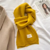 Knitted Scarf Pure Color All-Matching Autumn And Winter Warm Scarf Long Student Scarf Candy Color Bright Basic Korean Style sku image 14