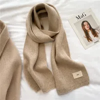 Knitted Scarf Pure Color All-Matching Autumn And Winter Warm Scarf Long Student Scarf Candy Color Bright Basic Korean Style sku image 1