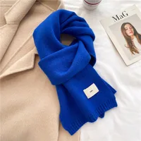 Knitted Scarf Pure Color All-Matching Autumn And Winter Warm Scarf Long Student Scarf Candy Color Bright Basic Korean Style sku image 8