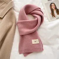 Knitted Scarf Pure Color All-Matching Autumn And Winter Warm Scarf Long Student Scarf Candy Color Bright Basic Korean Style sku image 15