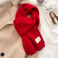 Knitted Scarf Pure Color All-Matching Autumn And Winter Warm Scarf Long Student Scarf Candy Color Bright Basic Korean Style sku image 12