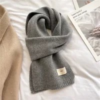 Knitted Scarf Pure Color All-Matching Autumn And Winter Warm Scarf Long Student Scarf Candy Color Bright Basic Korean Style sku image 3