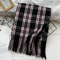 Unisex Casual Simple Style Lattice Imitation Cashmere Tassel Scarf sku image 13