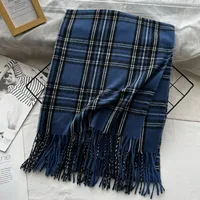 Unisex Casual Simple Style Lattice Imitation Cashmere Tassel Scarf sku image 14