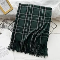 Unisex Casual Simple Style Lattice Imitation Cashmere Tassel Scarf sku image 15