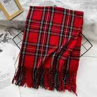Unisex Casual Simple Style Lattice Imitation Cashmere Tassel Scarf sku image 16