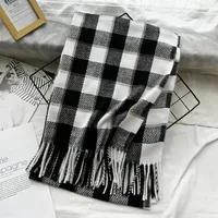 Unisex Casual Simple Style Lattice Imitation Cashmere Tassel Scarf sku image 17