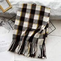 Unisex Casual Simple Style Lattice Imitation Cashmere Tassel Scarf sku image 21