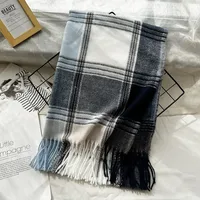 Unisex Casual Simple Style Lattice Imitation Cashmere Tassel Scarf sku image 23